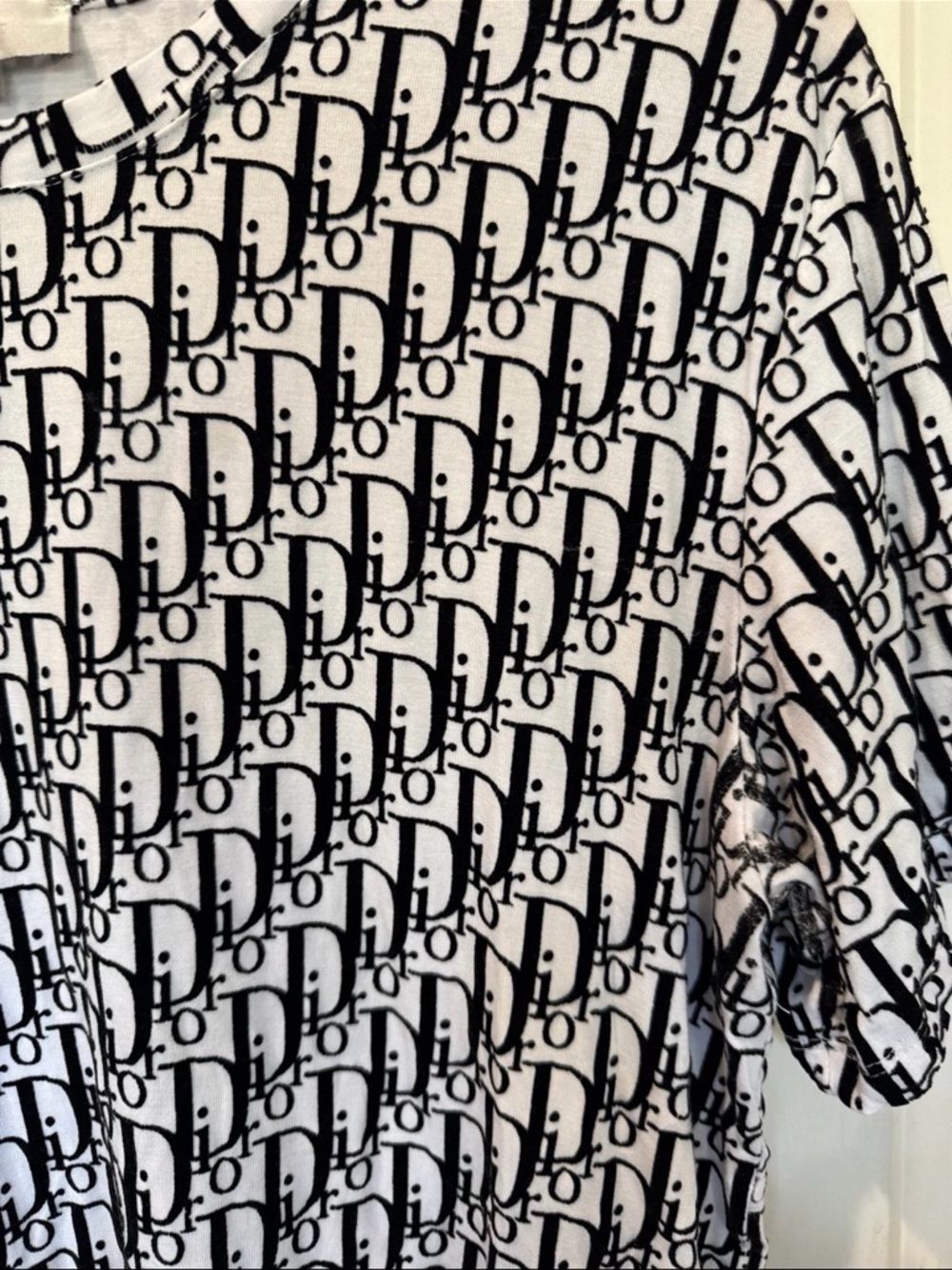 Dior Black & White Monogram Short Sleeve Tee